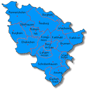 Bild vergrößern: Landkreiskarte Neuburg-Schrobenhausen